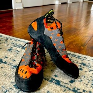 Men’s climbing shoes; size 11. Brand: La Sportiva. Gently worn.